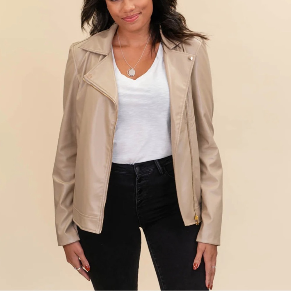 Faux Leather Tall Jacket